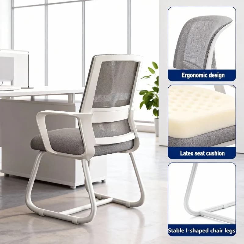 Sedia da ufficio ergonomica in rete Sedia da scrivania per computer Supporto lombare con schienale alto Sedia girevole regolabile con rotelle Sedile per dormitorio per studio domestico