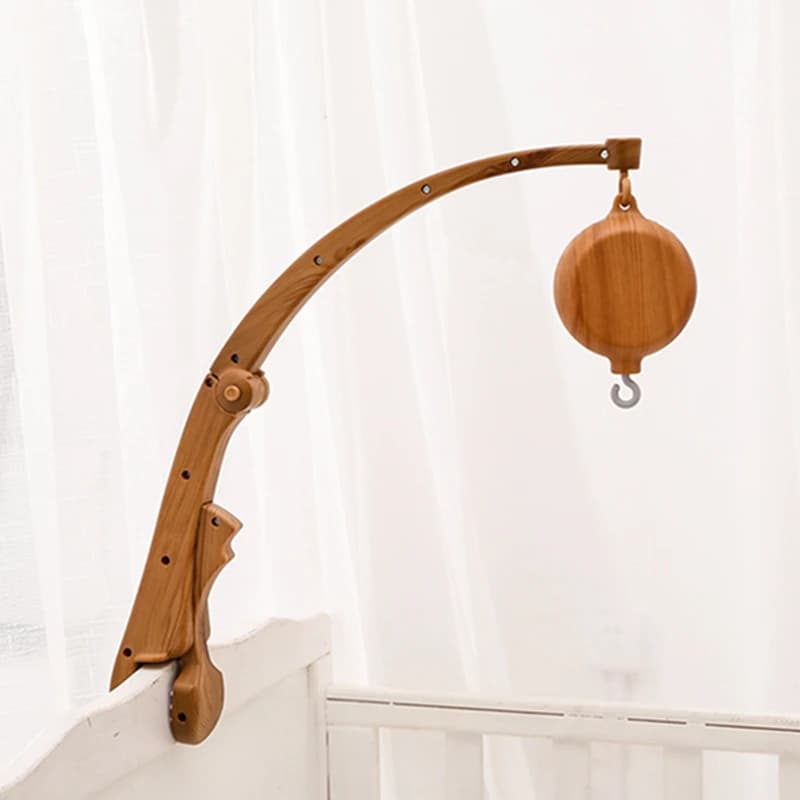 Baby sonaglio giocattolo 0-12 mesi staffa campana letto imitazione venatura del legno staffa campana letto in plastica neonato Crochet letto campana giocattoli appesi