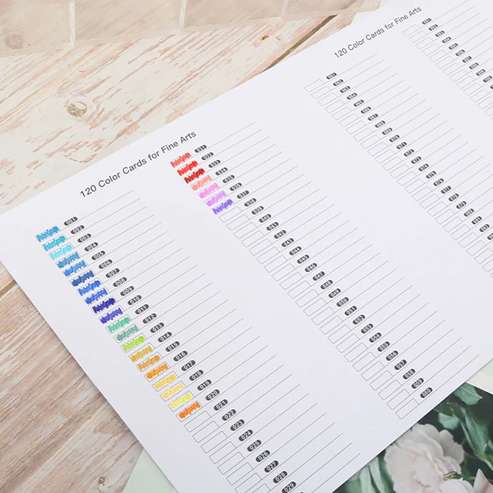 Art Color Card 120 Color Lead Watercolor Pen Marking Pen Color Pencil Filling Card