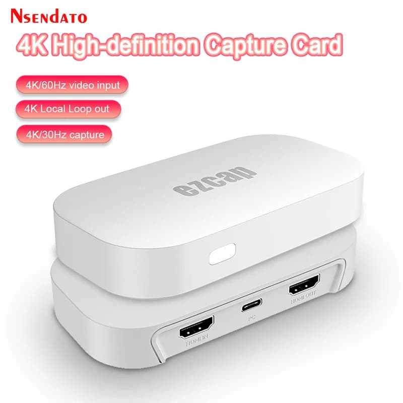Ezcap374 GameLink Neo 4K 30fps HDMI USB3.2 USB C Scheda di Acquisizione Video e Audio per Giochi con Supporto Pass-Through per Computer TV PC