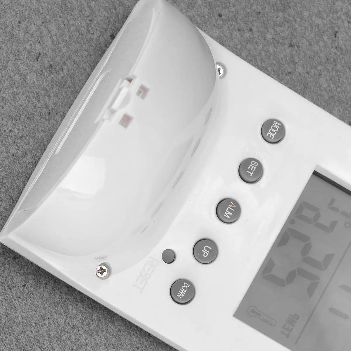 1Pcs Professional Digital Clock Alarm Calendar Thermometer Display Large Clear Screen 3 Digit Temp 12 24 Hour Format Desktop Use