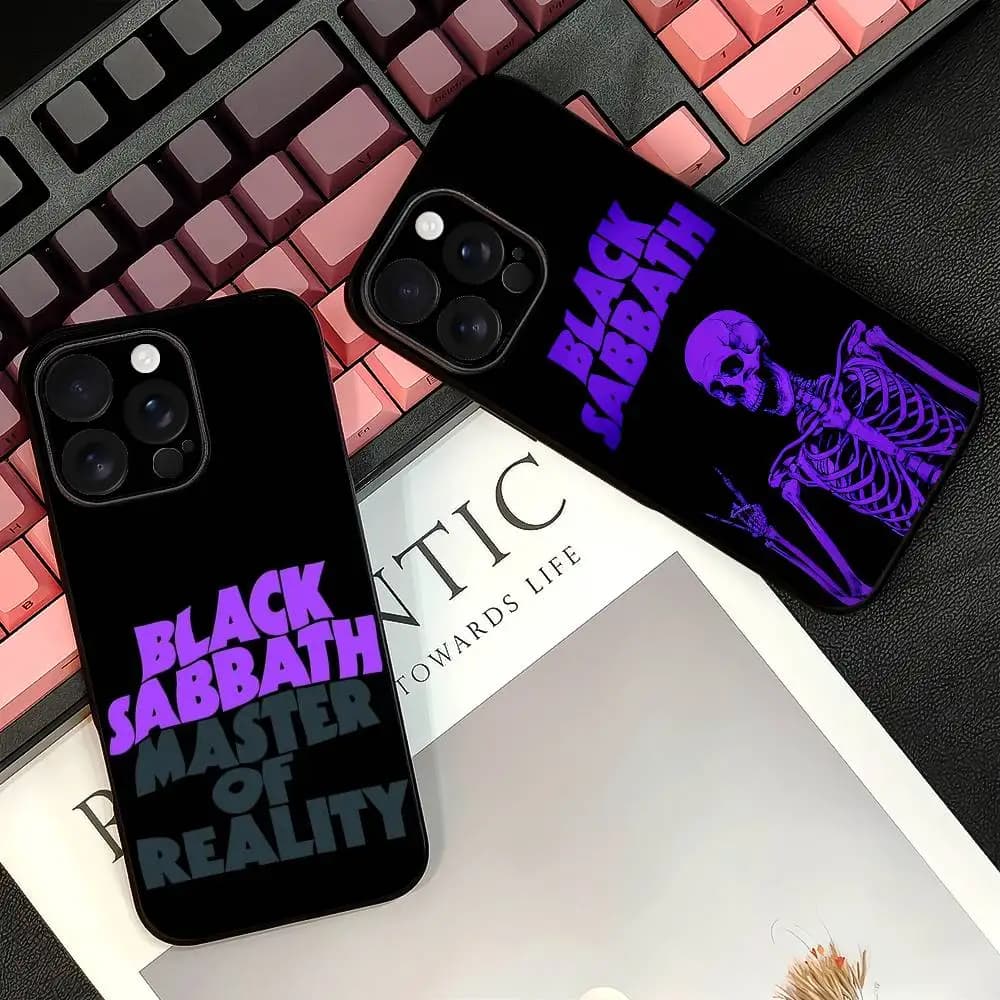 Custodia per telefono B-Black Sabbath Band per IPhone 16 15 14 13 12 11 PRO MAX PLUS Mini TPU Cover morbida per la pelle