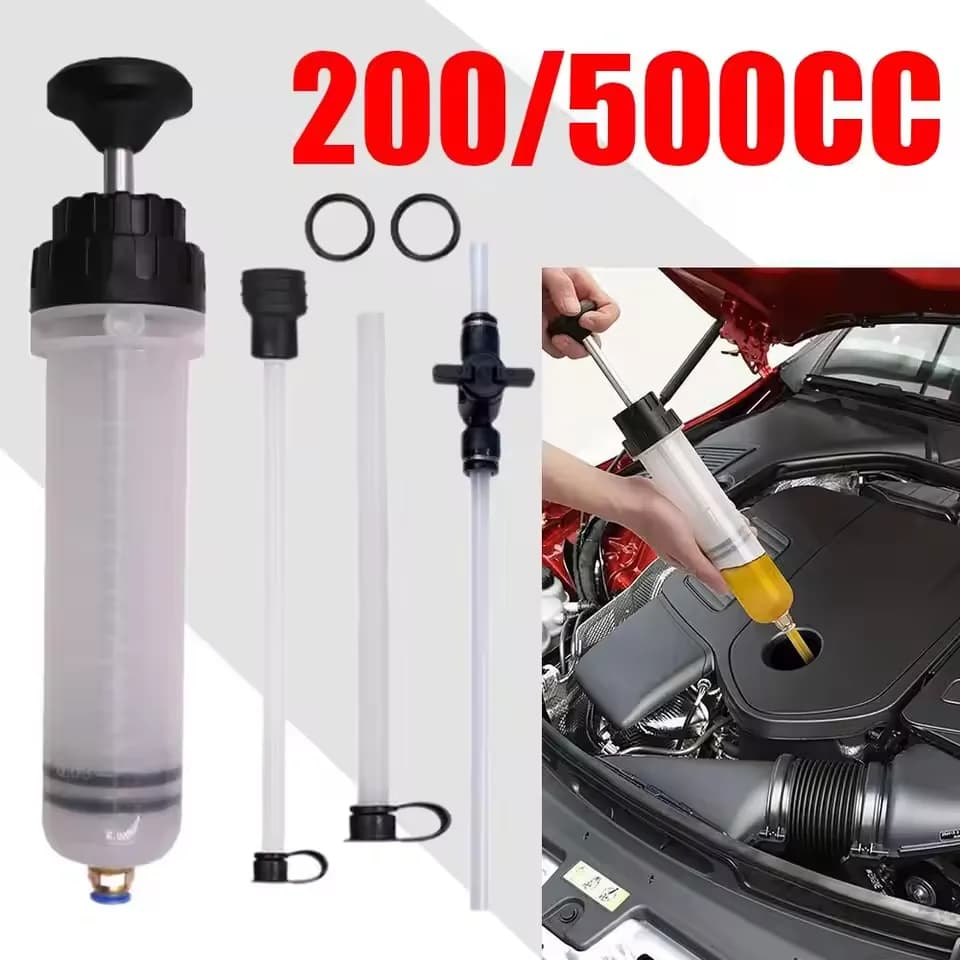 Pompa di Trasferimento Carburante 200cc 500cc, Siringa per Riempimento, Pompa di Aspirazione a Vuoto, Estrattore Manuale di Liquido Freni e Olio Auto
