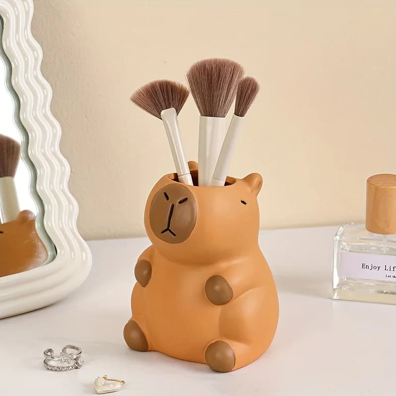 Portapenne e organizer per pennelli per trucco: adorabile design a forma di cartone animato, perfetto per l'arredamento della scrivania e la soluzione di archiviazione creativa