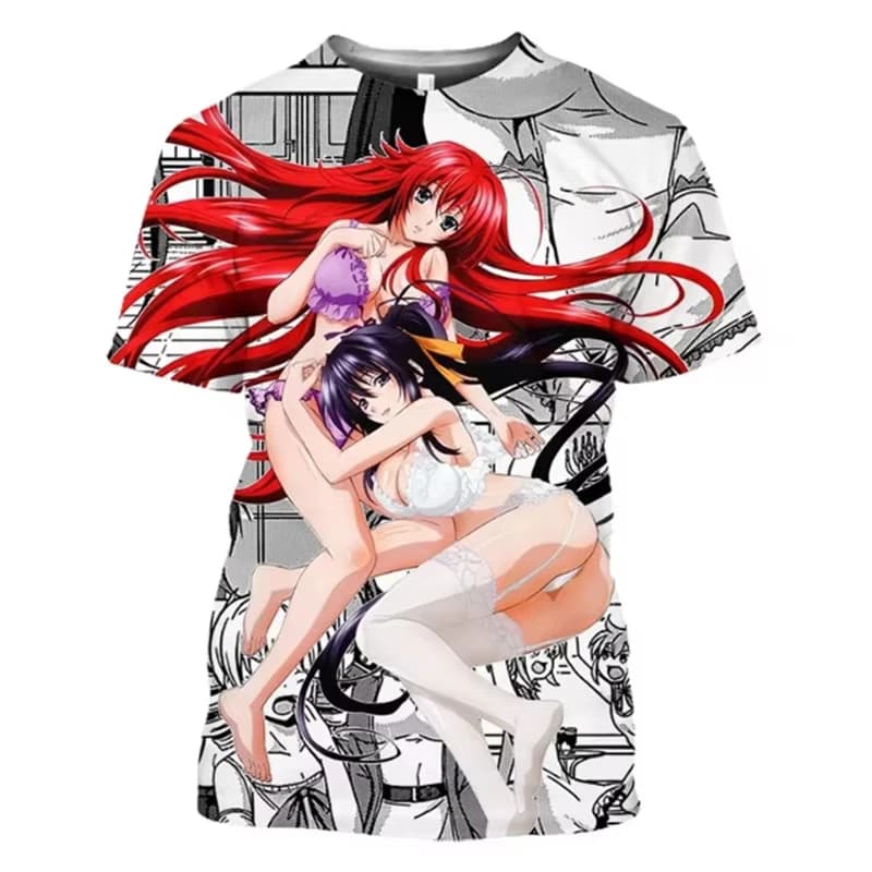 Demon High School Anime 3D Stampato T-shirt da uomo Hentai Harajuku Pop Girl Student Tshirt Moda casual Musical Streetwear Tees