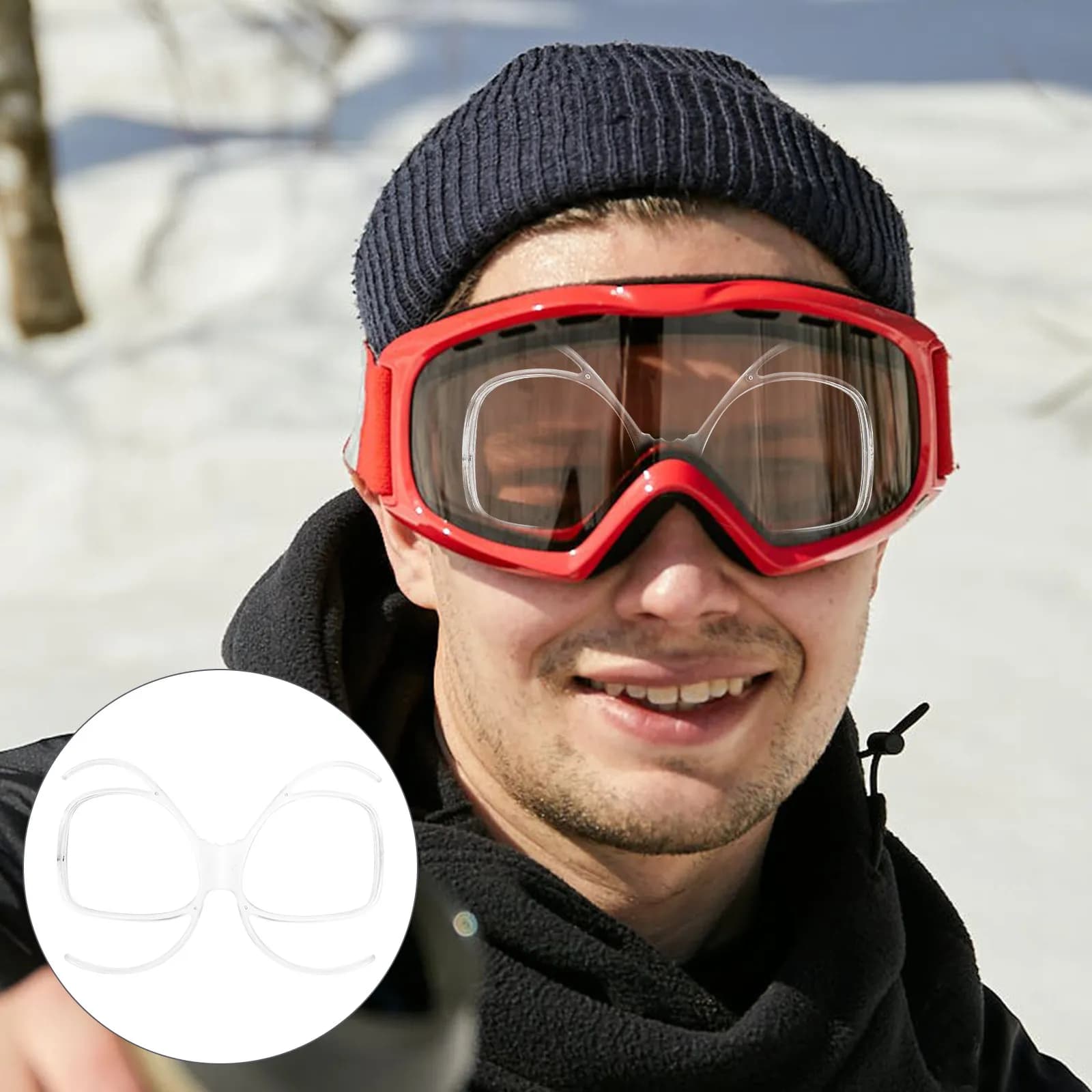 1Pcs Myopic Goggles Adapter Ski Glasses Frame Ski Sports Protective Frame Adjustable Universal Size Impact Resistant