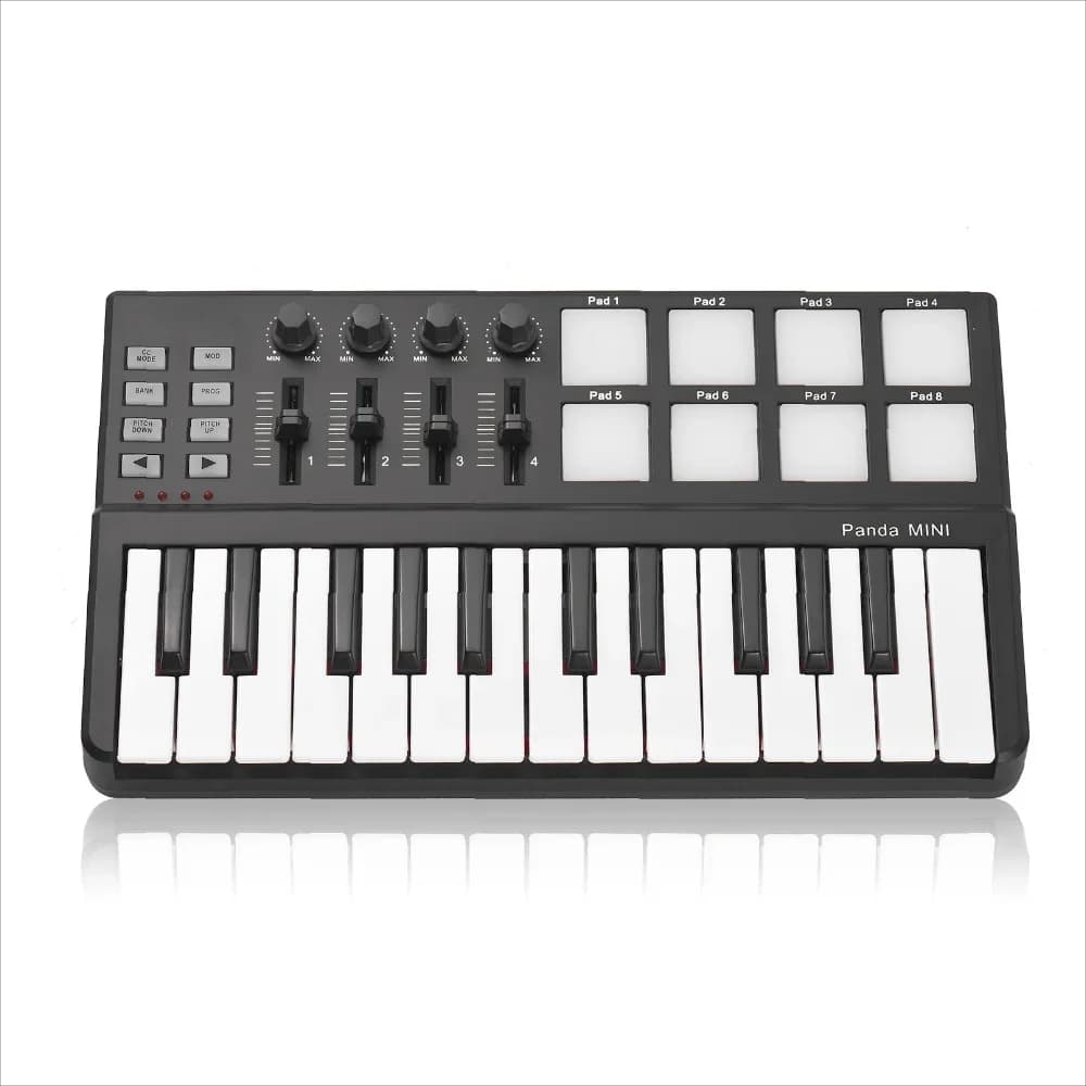 Controller MIDI per tastiera USB portatile a 25 tasti con batteria colorata Panda MINI