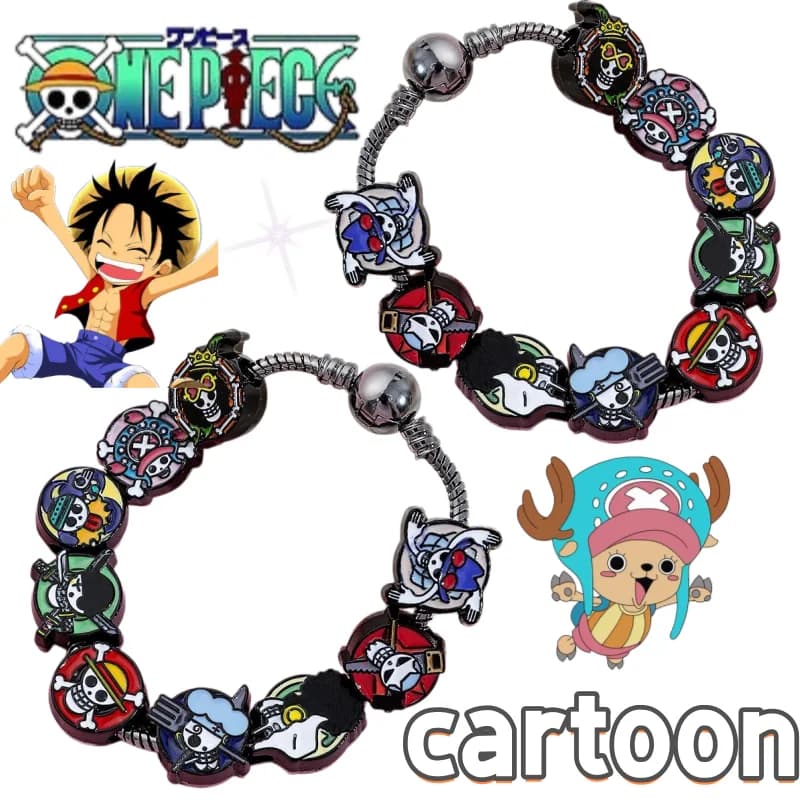Braccialetto con perline One Piece, design creativo e alla moda, personalizzabile e portatile, regalo per studenti