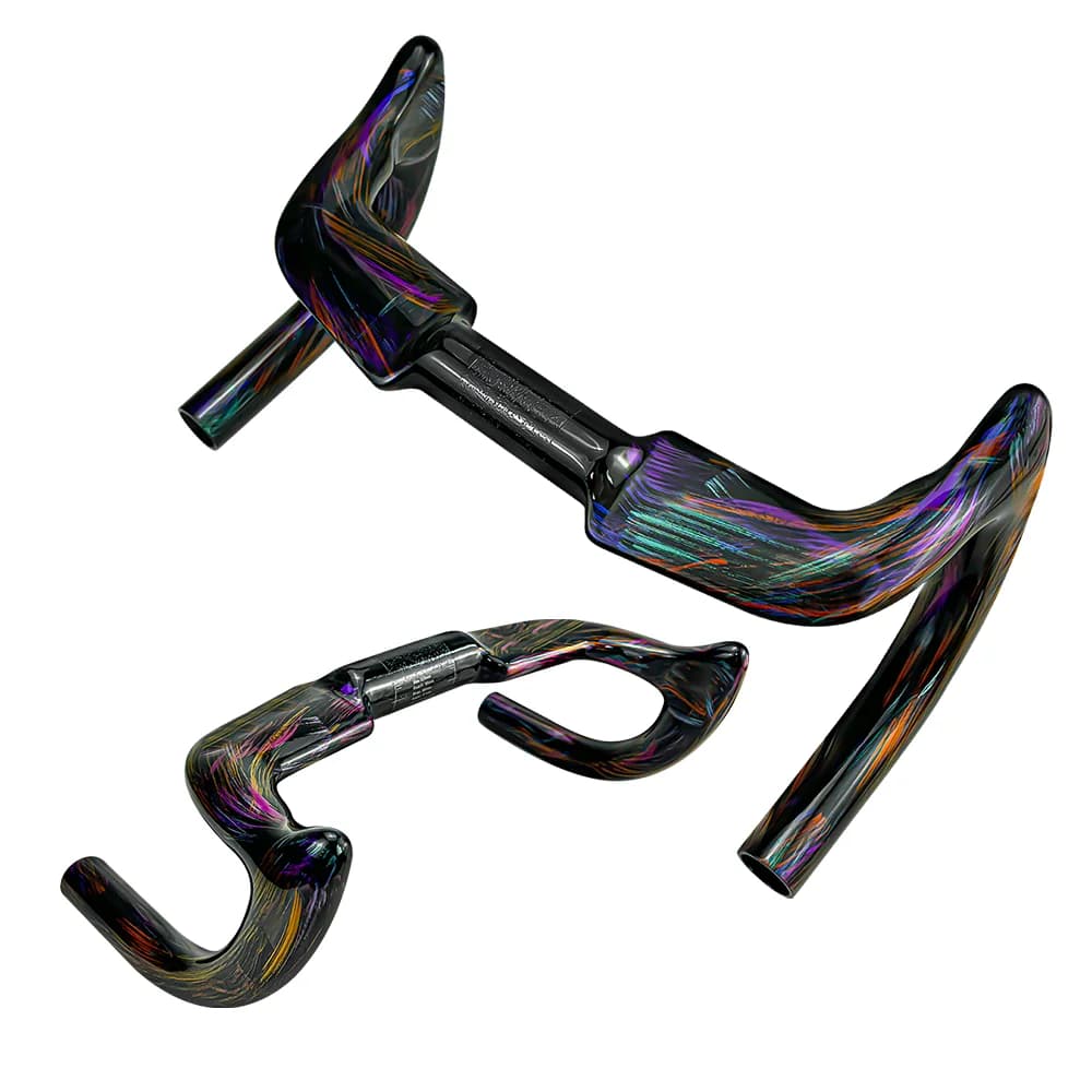 Manubrio Professionale BALUGOE in Fibra di Carbonio per Bici da Pista, Manubrio Curvo da Rally 31.8mm, Luminoso per Ciclismo
