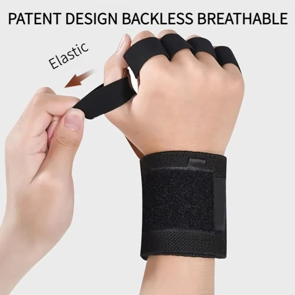 1 paio di guanti per sollevamento pesi in pelle bovina Guanti da allenamento fitness per allenamento stacco con cinturino da palestra ventilato antiscivolo a quattro dita