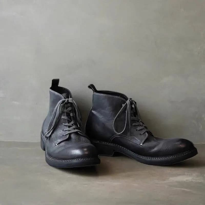American Retro Autumn Winter New Amikaji Men Short Boots Washed Pleated Comfortable Fashionable Personalized