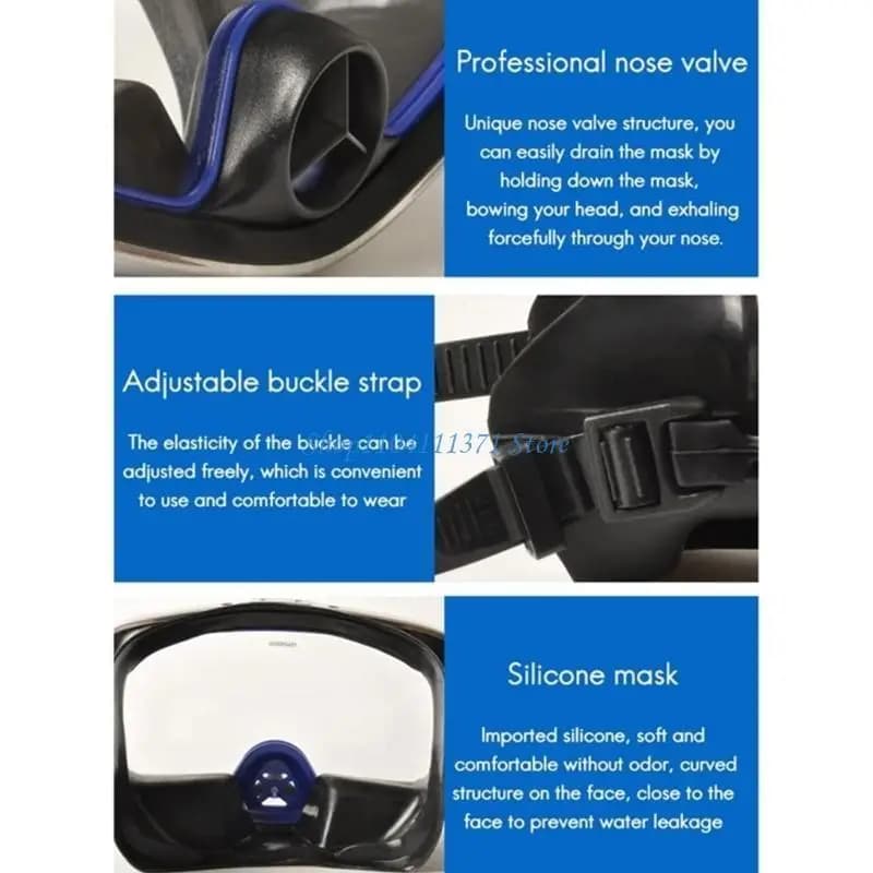 P9FC Adjustable Snorkeling Dive Mask Goggle Diving Swimming Goggle Diving Accessory