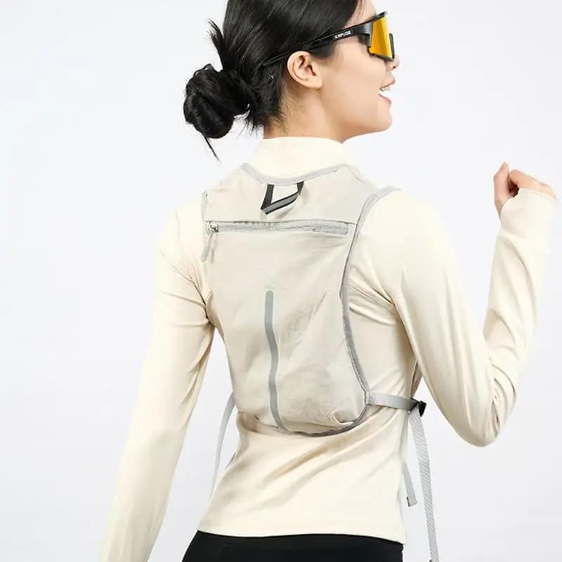 Light reflective racing vest for cycling, running, hydration, baby carrier with phone pocket