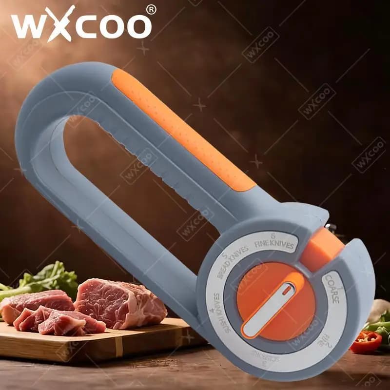 6-phase WXCOO Portable Sharpener, Manual Tool for Sharpening Kitchen Knives, Scissors, Chef's Knives and Sharpeners