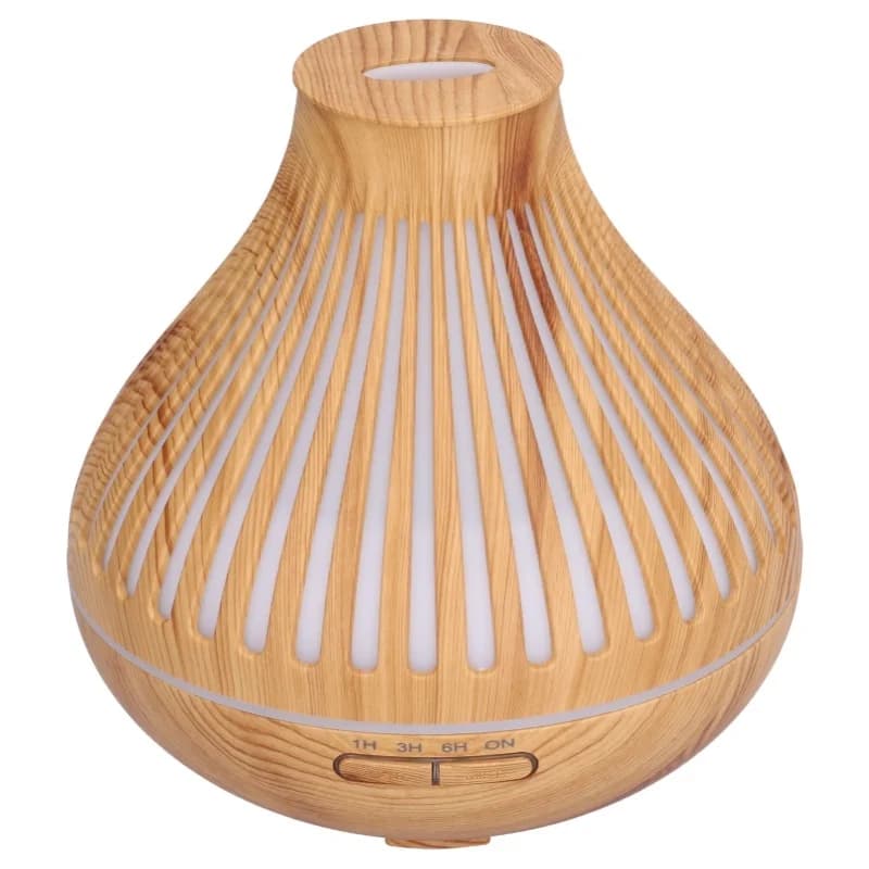400ml Oil Diffuser 7Color LED Light Wood Grain Humidifier For Home Office