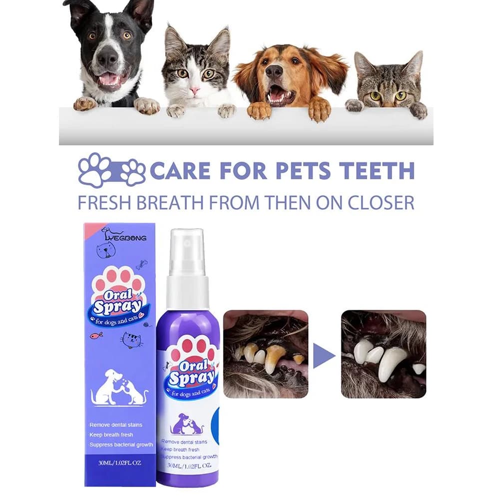 30ml Pet Teeth Cleaning Spray Oral Care Bad Breath Teeth Cleaning Pet Freshener Supply Remove Tooth Stains Pet Accessories 2026