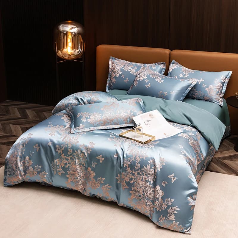 Nuovo set di 3 pezzi: copripiumino e federe senza imbottitura, stile europeo di lusso leggero, tessuto jacquard, tipo Polyanthous, biancheria da letto per camera da letto familiare.