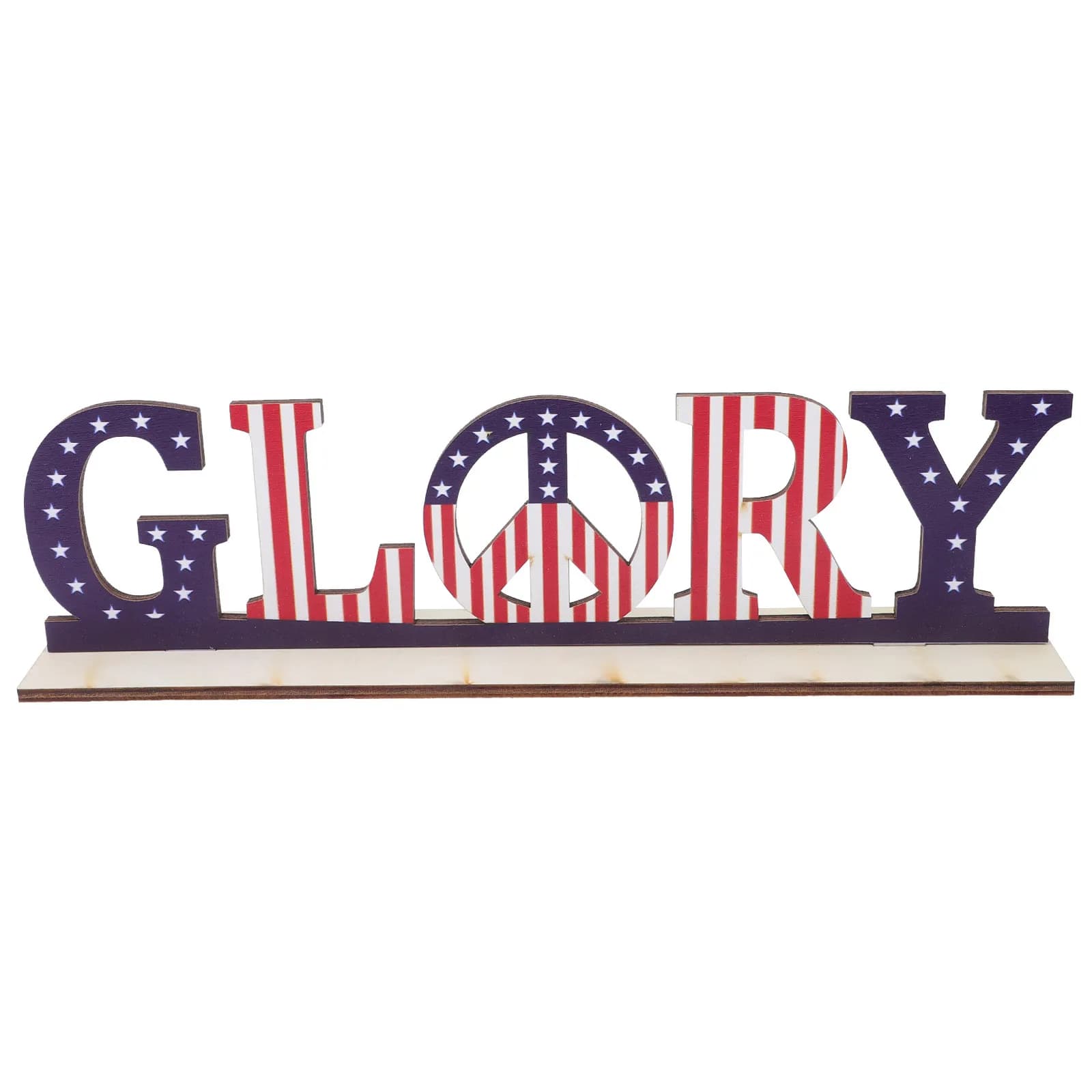 Decorazione da Tavolo in Legno per il 4 Luglio, Design con Stella Patriottica, Ornamento da Scrivania per la Festa dell'Indipendenza, Decorazione per la Casa in Stile Americano