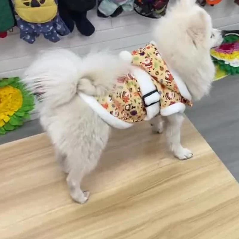 Felpe con Cappuccio Natalizie per Cani, Giacca con Stampa di Babbo Natale, Abbigliamento Morbido e Confortevole per Cani e Gatti