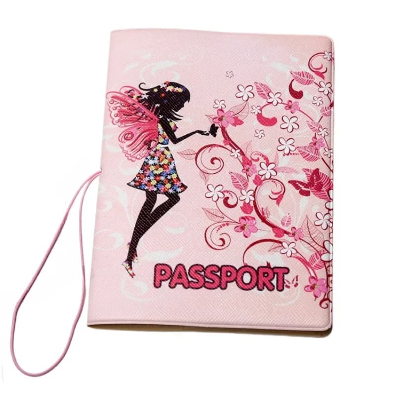 Custodia per passaporto Elf rosa per donna accessori da viaggio internazionali per ragazze custodia per porta passaporto con Slot per carta di credito ID