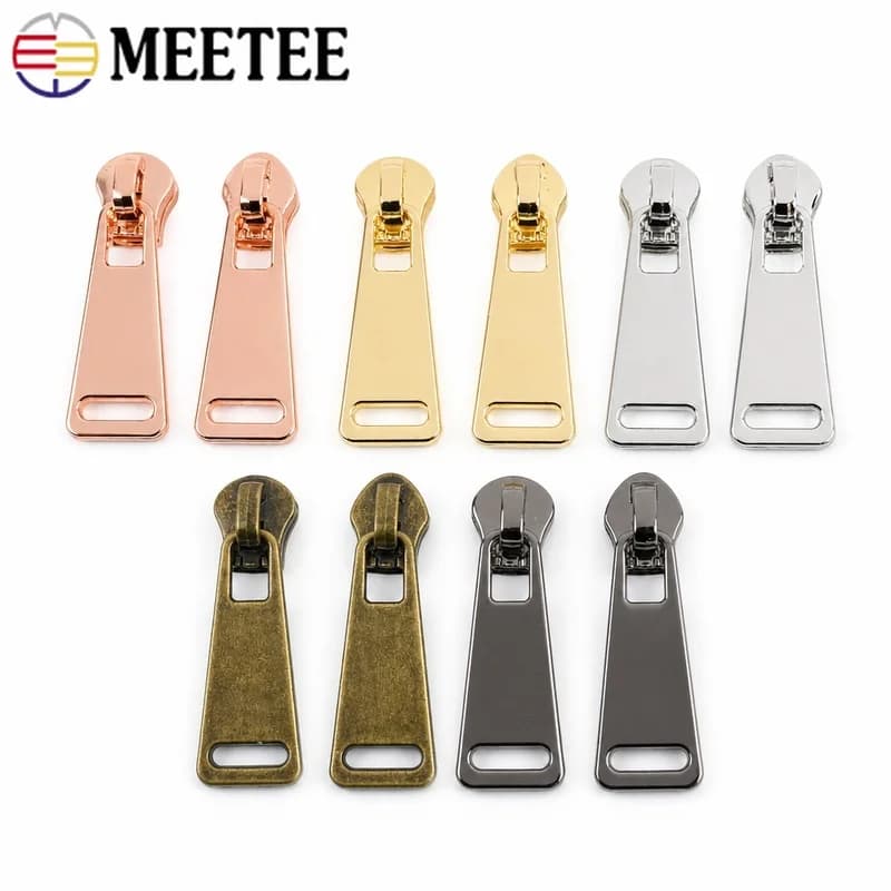 10Pcs 5# Zipper Sliders for Nylon Metal Zips Bags Garments Decor Puller Heads Pockets Repair Zippers Pull DIY Sewing Accessories