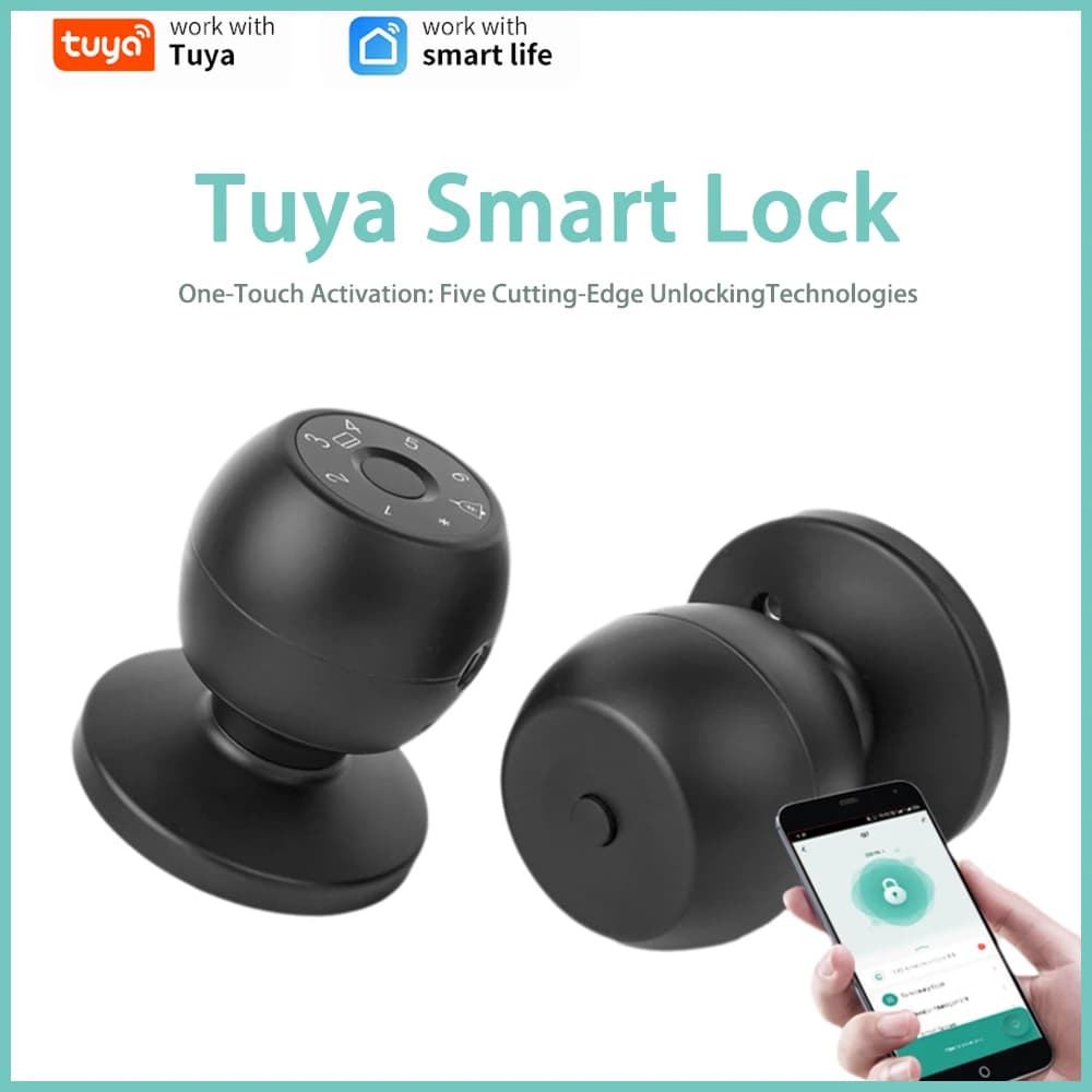 Tuya Smart Lock Smart Home Serratura elettronica Password per impronte digitali Chiave scheda IC Smart Life Sblocca Hotel Appartamento Magazzino