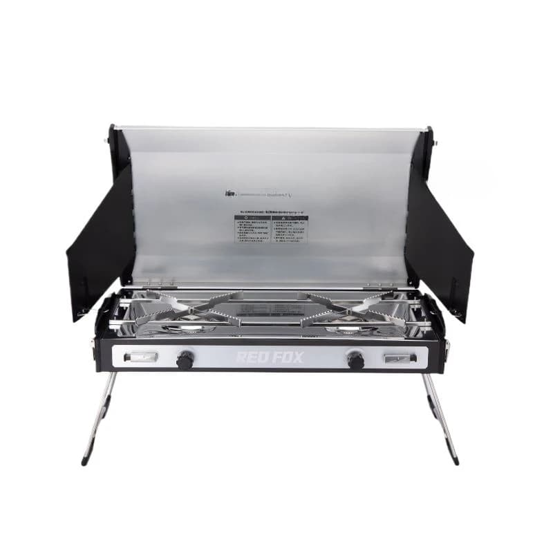 Complete set of camping barbecue equipment and outdoor picnic, folding and portable.
