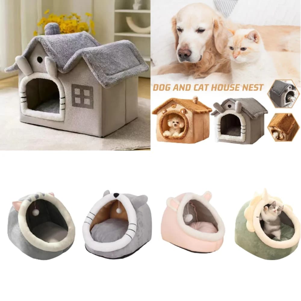 Cuccia Pieghevole per Cani e Gatti di Piccola e Media Taglia, Letto Caldo Invernale, Cesto per Animali Domestici, Divano per Cuccioli
