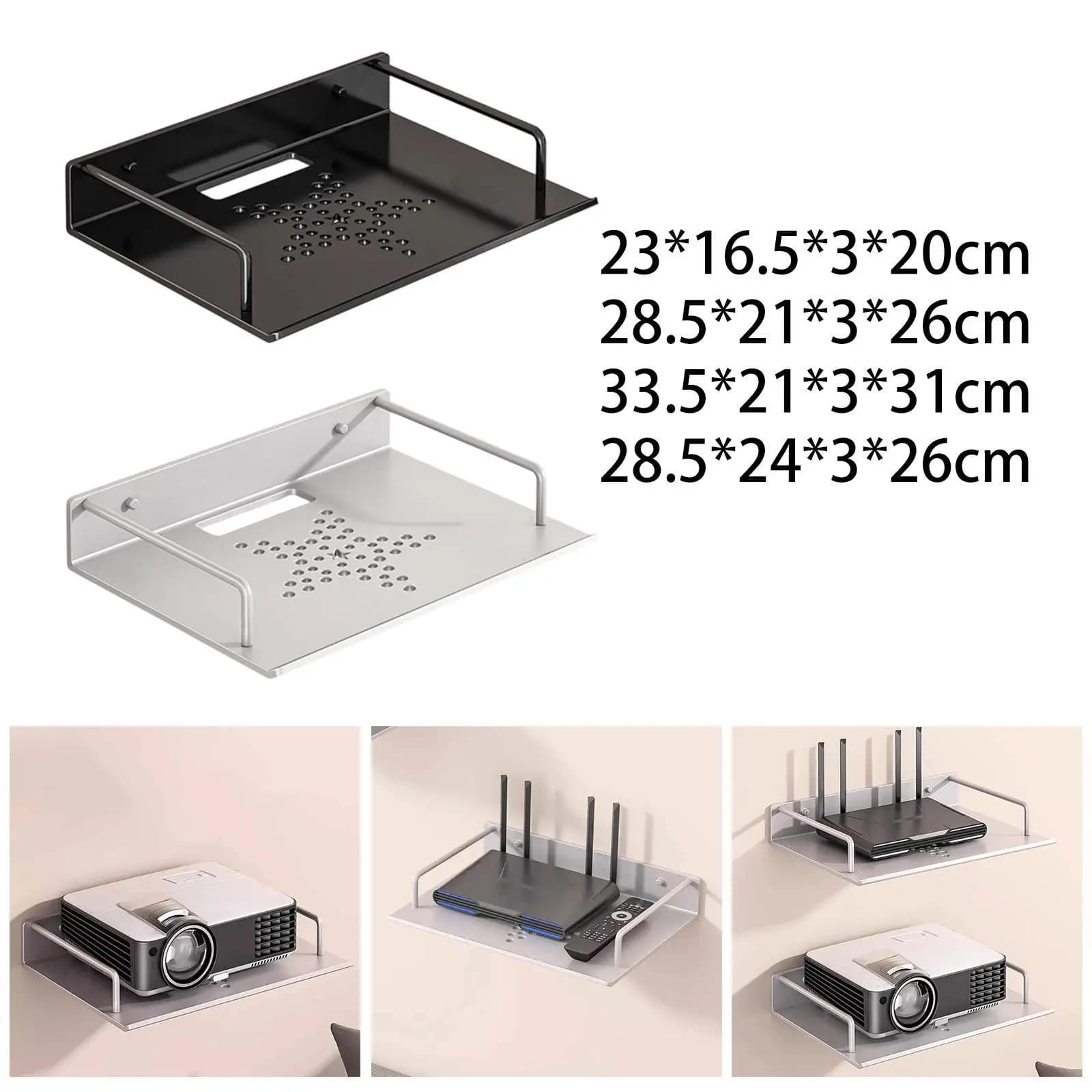Metal Projector Stand Floating Wall Mount Shelf Sturdy Support for Routers Mini Projectors Dormitory