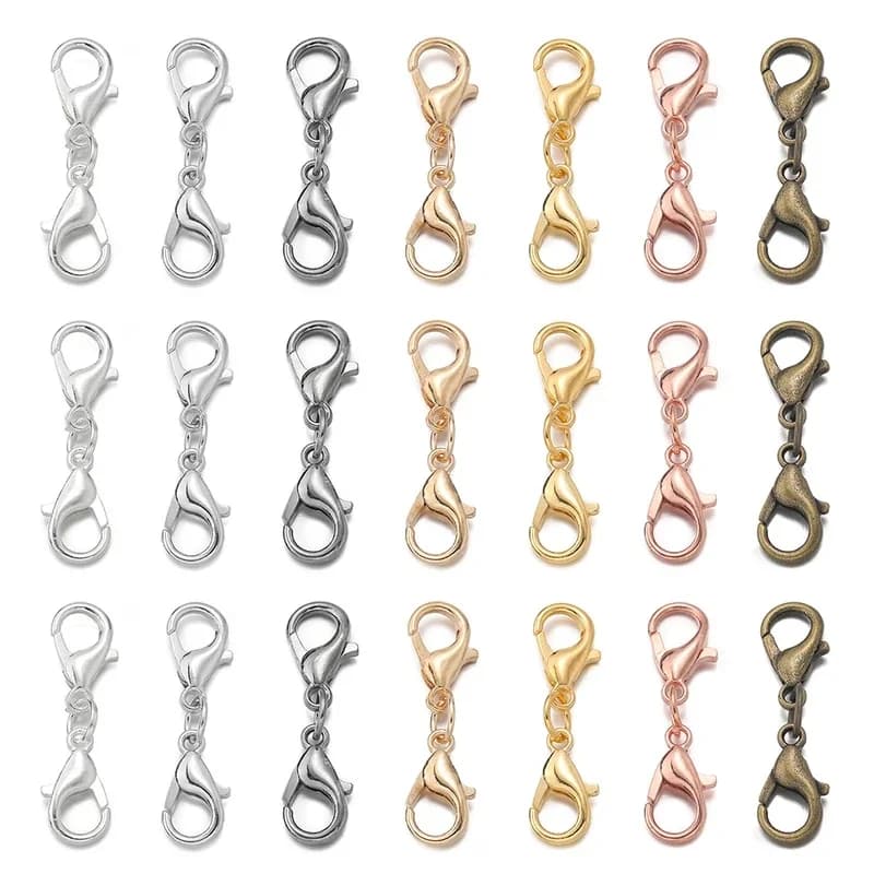 10pcs/Lot Bracelet Necklace Connectors Findings Double Lobster Clasp for DIY Bracelet Necklace Jewelry Making Accessories