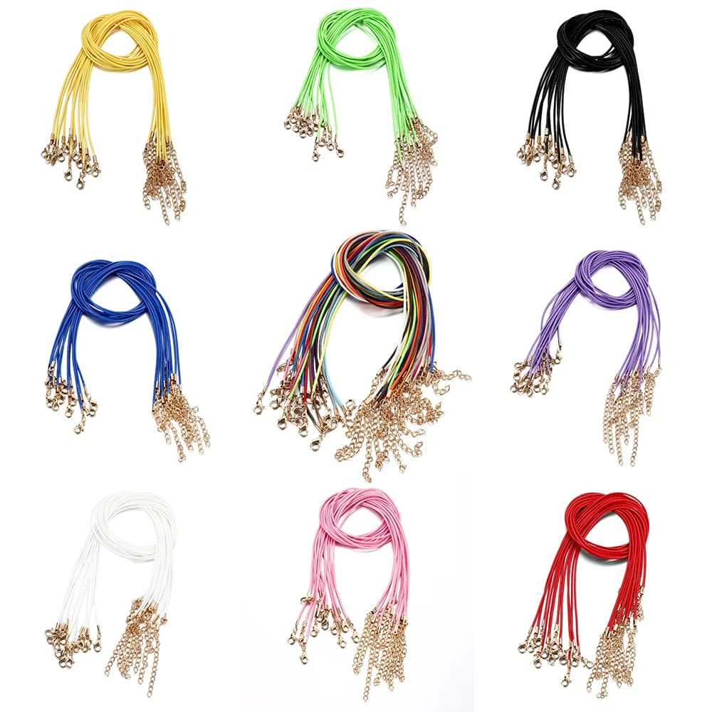 10 Pz/lotto 1.5mm Colorato Ecopelle Cavo di Cuoio Corda Intrecciata Regolabile Per La Collana Del Braccialetto FAI DA TE Creazione di Gioielli Fornitori di Accessori