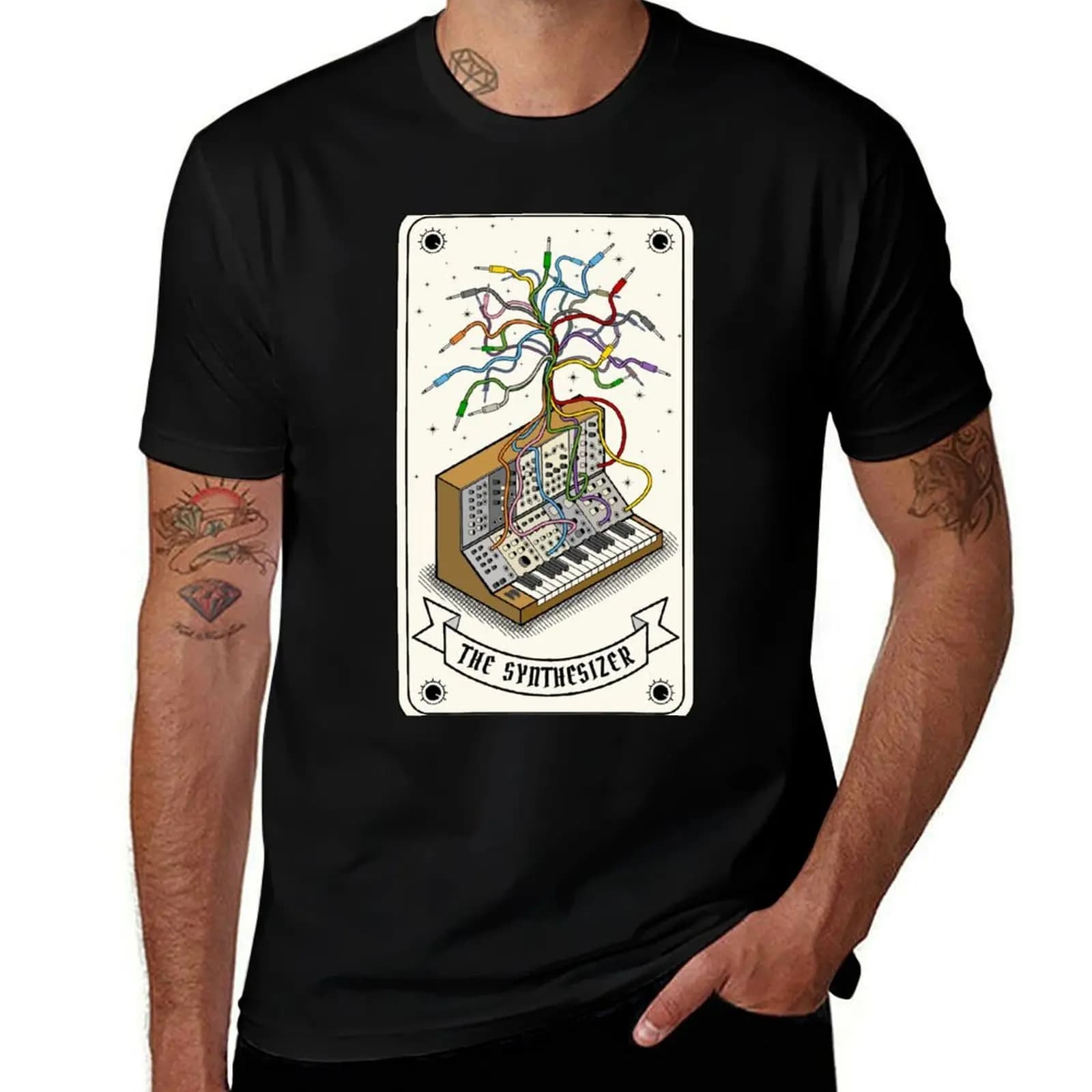 T-shirt modulare con motivo Tarot Card, traspirante, per allenamento fitness