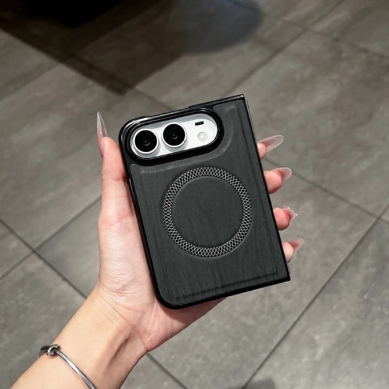 Matte Back Cover With Bark Pattern For Lens Protection And Border Protection For Magsafe Phone Case For IPhone 18 Duo Phone Case