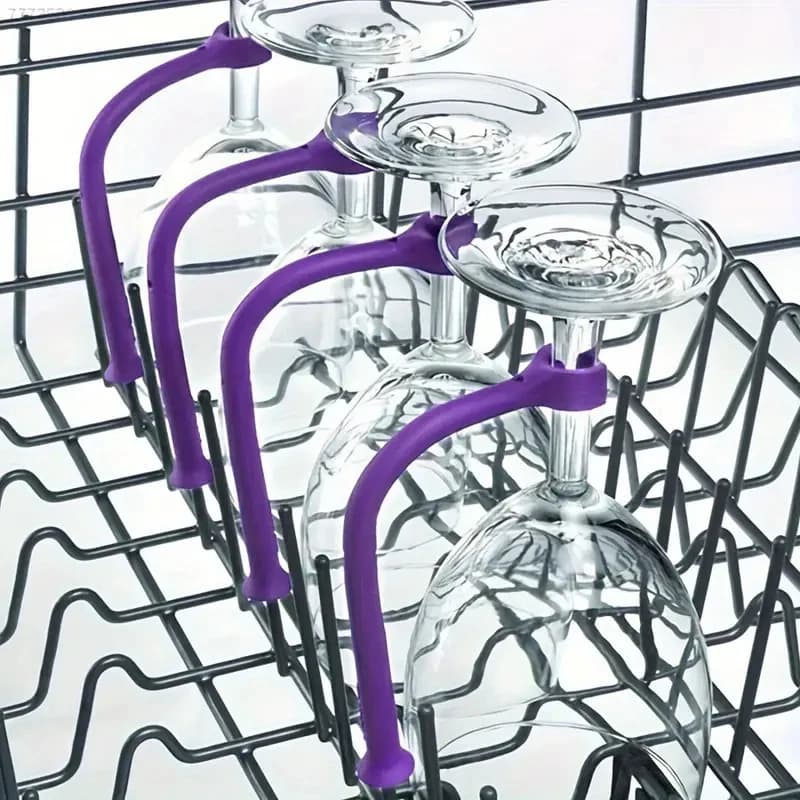 4 pezzi/set supporti per bicchieri da vino rossi regolabili viola e protezioni per bicchieri da vino che sono adatti per uso domestico nella cucina