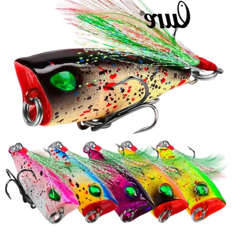 Mini Esca Bionica DW1059 4.3cm 4g 6 Colors with Feather in Tape, Artificial Freshwater Fishing Esca