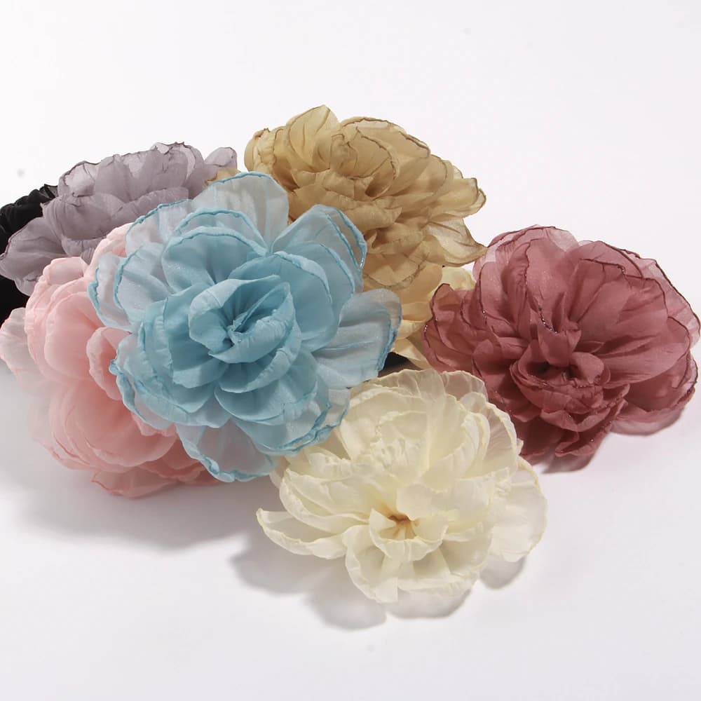 9 cm grande chiffon fai da te abbigliamento scarpe cappelli fiori forcina accessori per gioielli corpetto in tessuto
