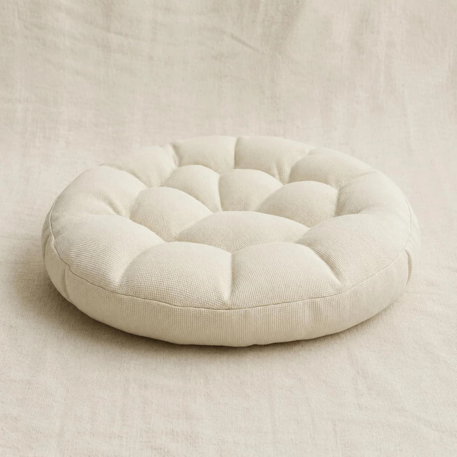 Round Meditation Cushion Cotton Linen Meditation Cushion Round Floor Pillow Breathable Seat Pad Skin-Friendly