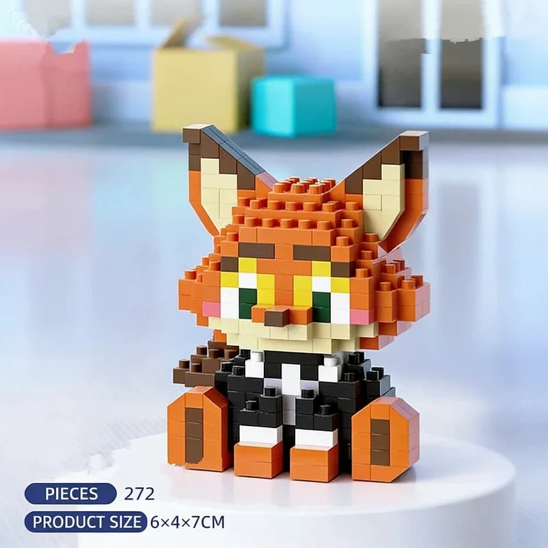 Set di Blocchi da Costruzione Replica Disney Zootopia 2, Judy Nick Gary Snake, Blocchi Cartoon Mini, Kit Puzzle Fai-da-Te, Regalo di Compleanno