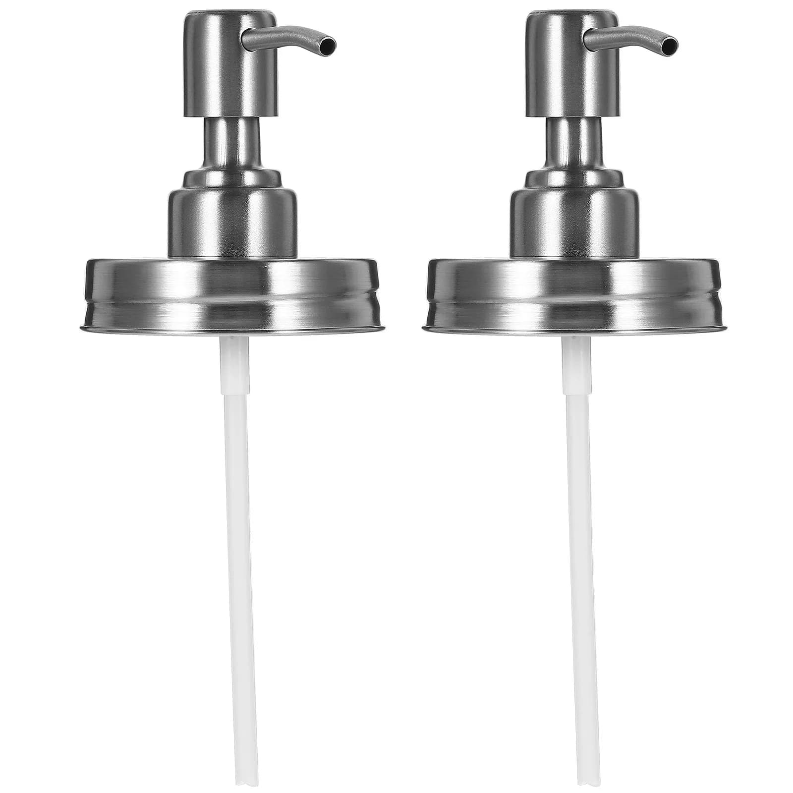 2 Pezzi Tappo Dosatore a Pompa in Acciaio Inossidabile per Barattoli Mason, Dispenser per Lozioni, Shampoo, Sapone, Bottiglie da Bagno e Conserve