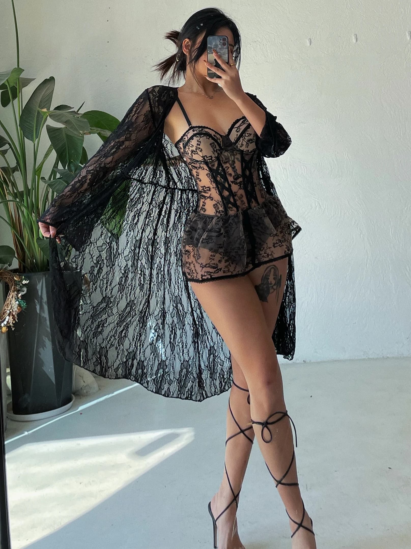 Women's Full Lace Swimwear Pure Desire Sexy, Modeling Thermal Spare Cover, Slim Design, Sleeveless Fairy Style