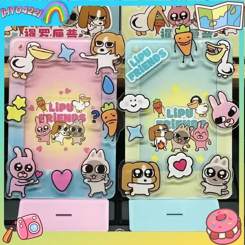 Cornice Fotografica in Acrilico Lipu 3 Pollici, Personaggi Cartoon Lipu, Espositore Fai-da-Te per Carte, Merchandising Collezionabile