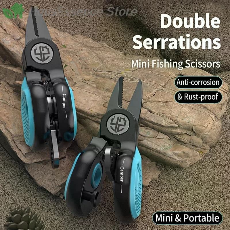 ※Portable Stainless Steel Lure Shears Fishing Line PE Line Serrated Blade Mini Fishing Shears High Quality Durable