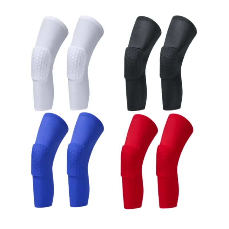 Ginocchiere per pallacanestro e pallavolo Supporto in schiuma a nido d'ape Compressione Manica per gamba Supporto per ginocchiera Ginocchiera sportiva Attrezzatura per il fitness