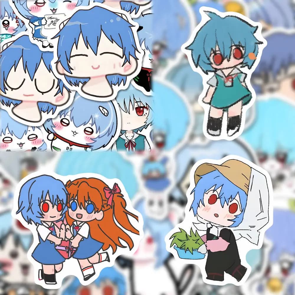NEON GENESIS EVANGELION Ayanami Rei Asuka Adesivi fai da te Custodia per telefono carina Decorazione per computer Adesivi Regali creativi