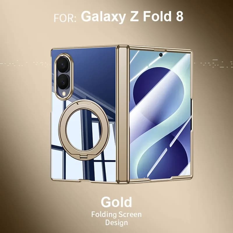 2026 New Case For Samsung Galaxy Z Fold 8 Cover With 360 Rotatable Ring Phone Stand For Samsung Z Fold8 Cases With Tempered Film