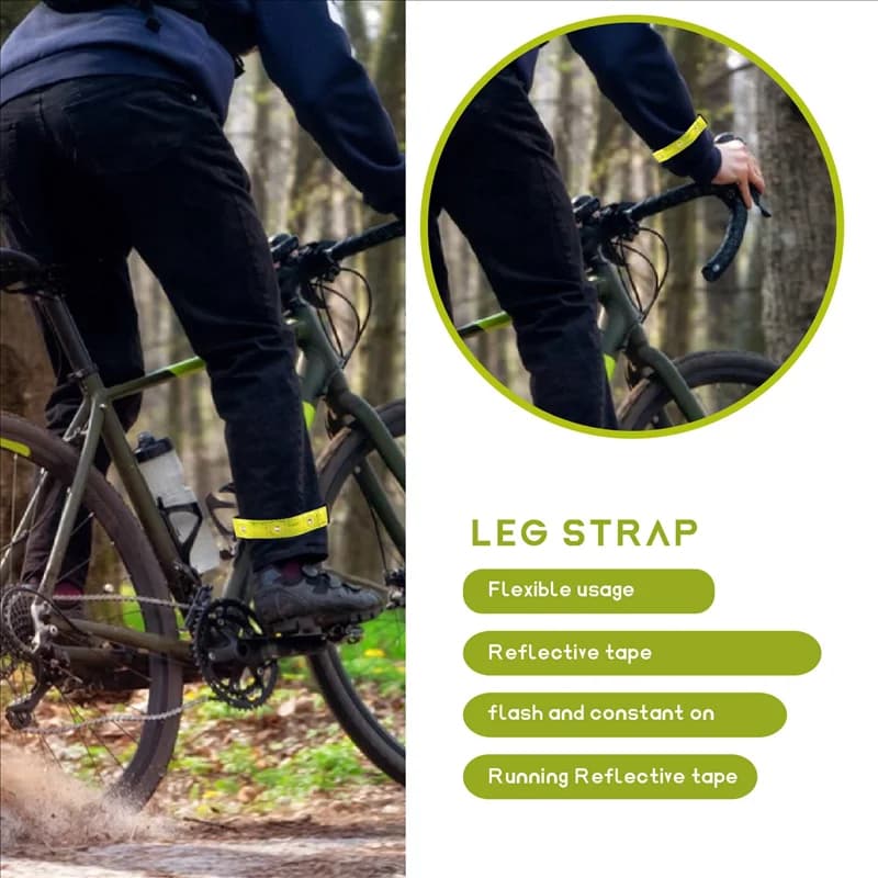 Lo-Ok 2 X Belt with reflective band for arm and leg, 4 LED lights, cycling, running, jogging
