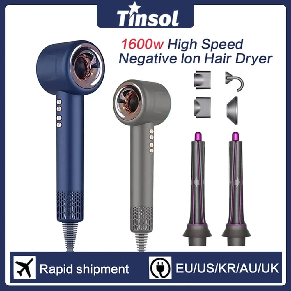 Super Hair Dryer 1600W Blade-free Personal styling tool for hair care with negative ions Electric hair dryer to negative ions