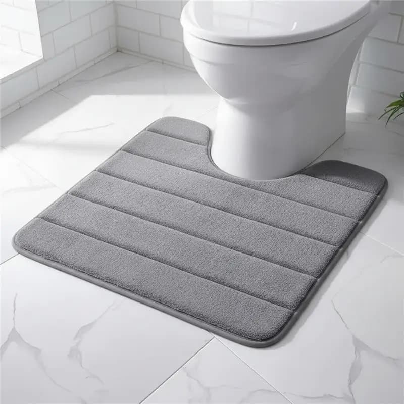 Tappetino da bagno a forma di U in memory foam, antiscivolo, super assorbente, per l'arredamento del bagno