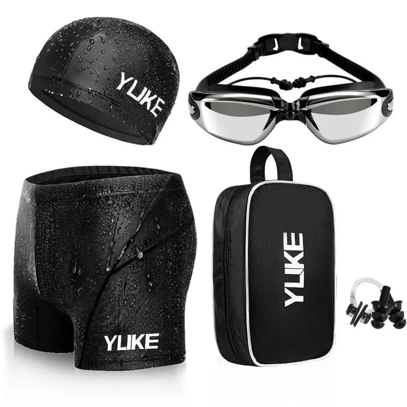 Men's Swimwear Flat Angle Bathroom Sets Quick Drying Waterproof Bath Shorts Swimwear