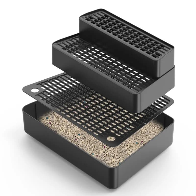 for Smart Cat Litter Box Pedal Three Layer Ladder Sand Leakage Pad Easy to Clean Sandbox Mat
